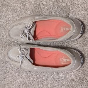 Keds gold canvas flat loafers size 9.5